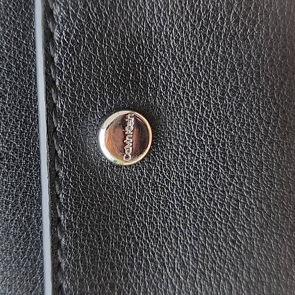 Calvin Klein Lock Black Leather Satchel - Picture 12 of 16